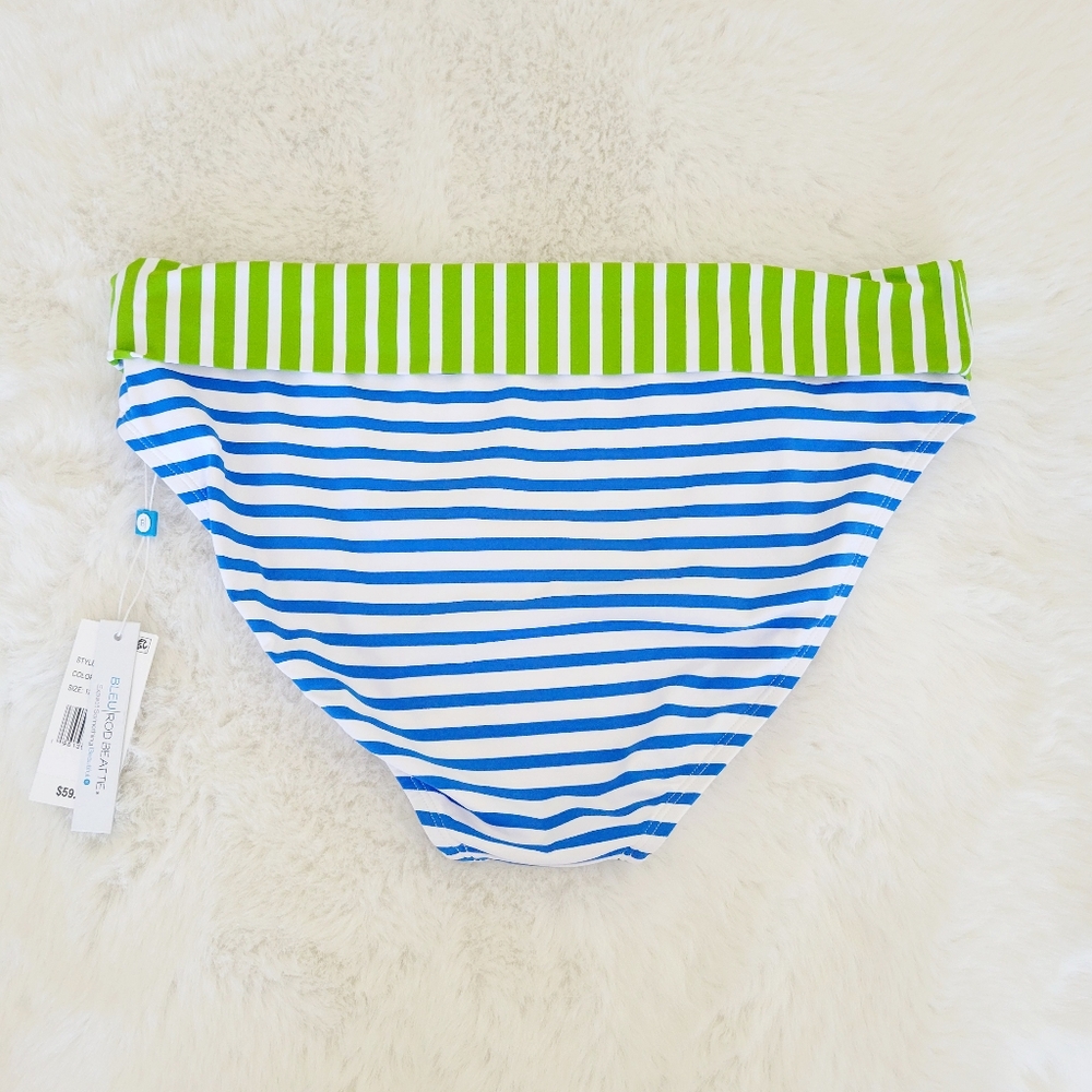🐠BLEU ROD BEATTIE TIE FRONT CAP SLEEVE BIKINI TOP & FOLDOVER BOTTOMS SIZE 12 - Picture 9 of 9